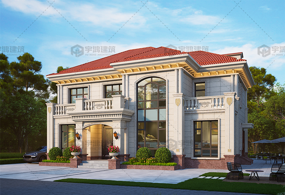 帶書(shū)房衣帽間歐式二層別墅全套圖紙